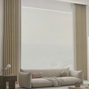 Rèm vải 2 lớp màu be